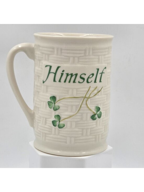Belleek Pottery Other - Belleek Pottery Shamrock Basketweave Himself Mug